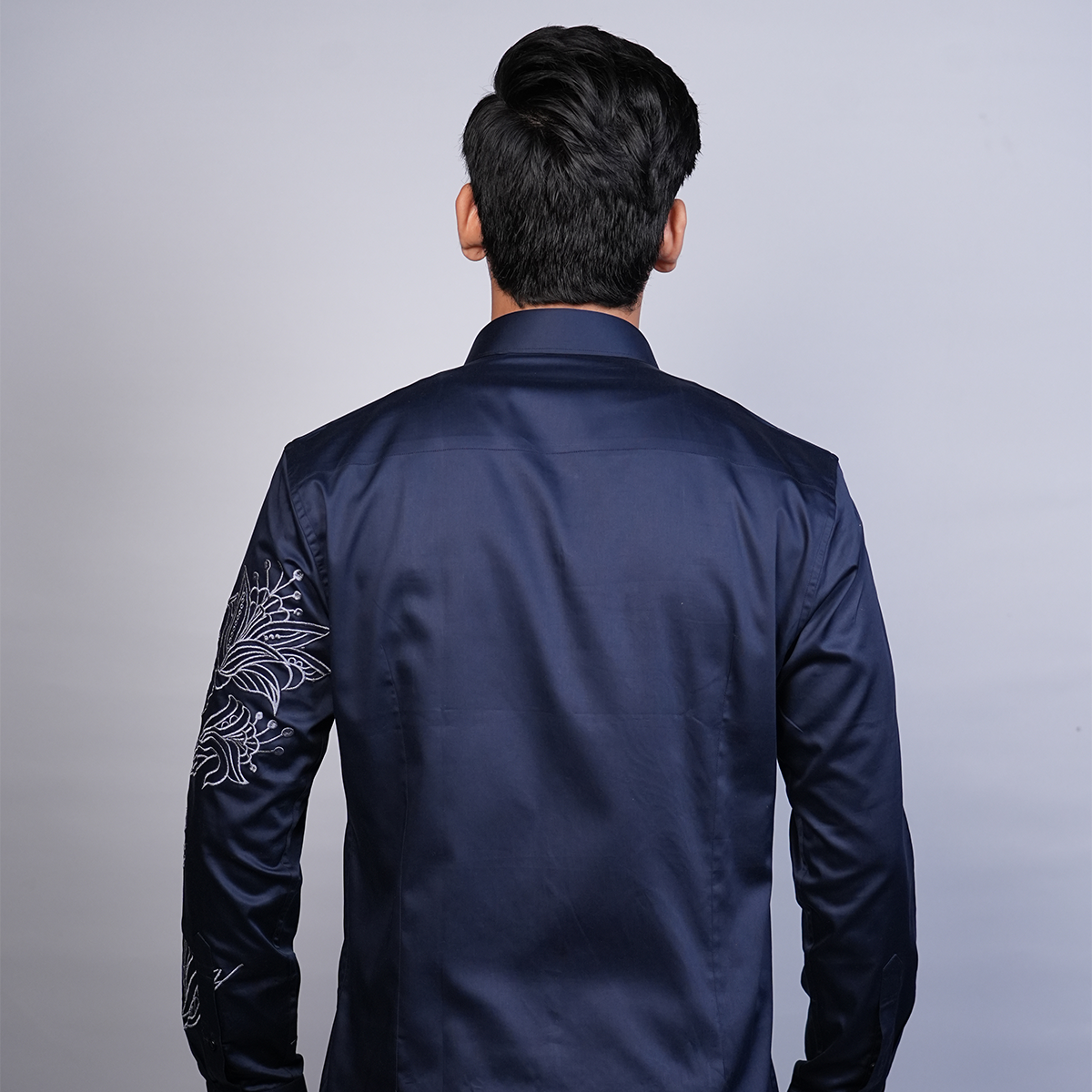 Navy Blue Lily Bouquet Shirt
