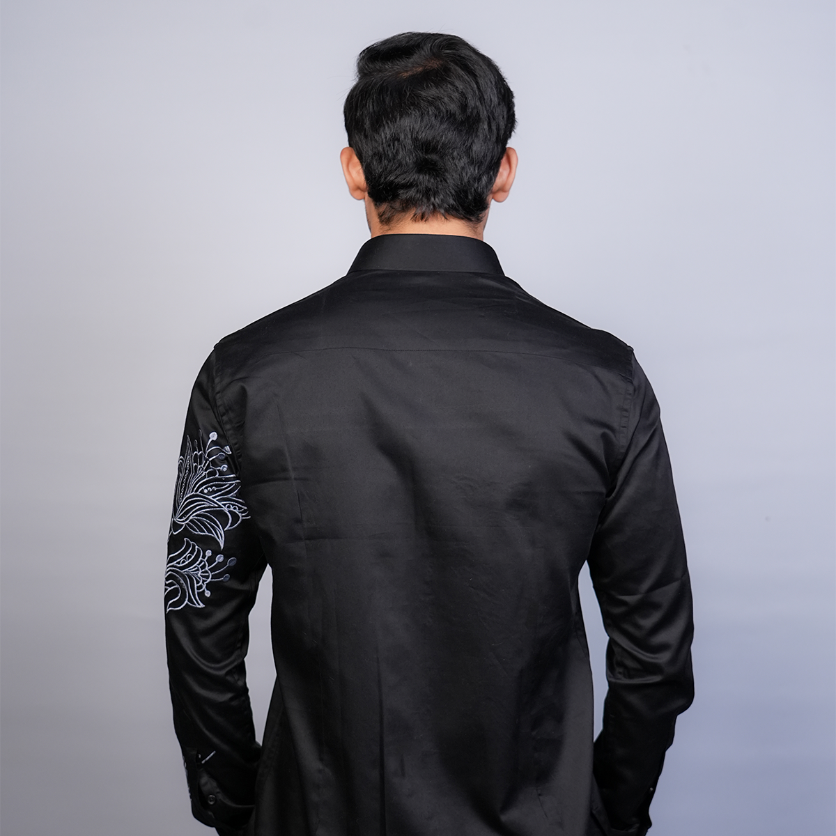 Jet Black Lily Bouquet Shirt