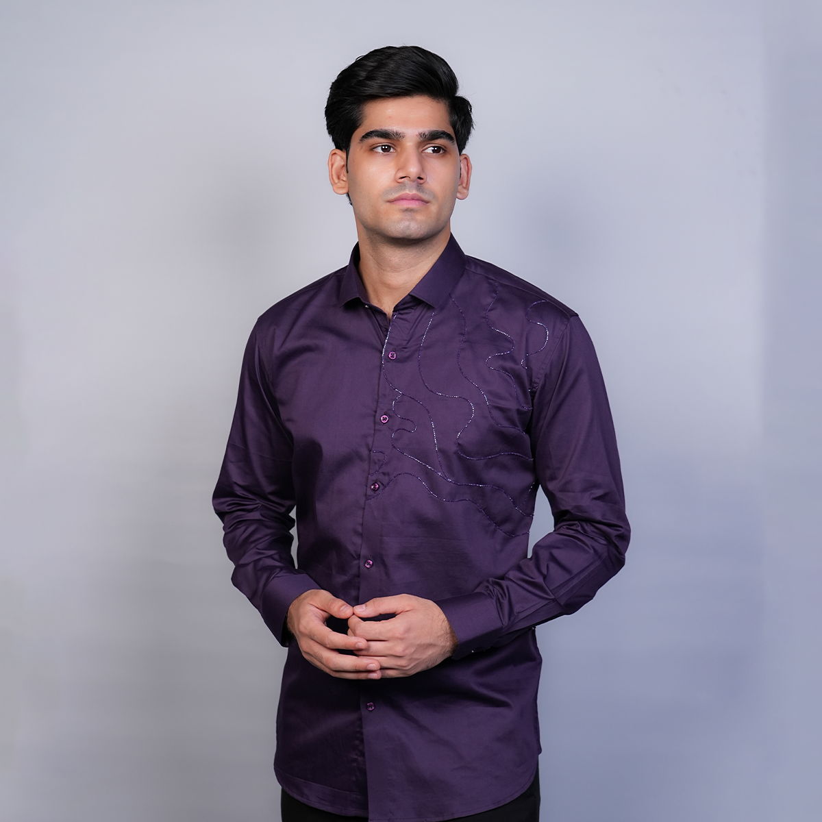 Night Purple Starry Waves Shirt