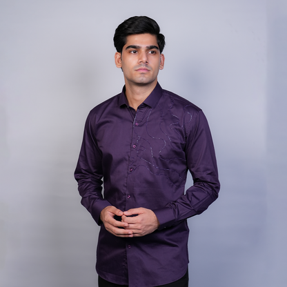 Night Purple Starry Waves Shirt
