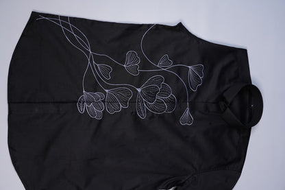 Jet Black Floral Flow Shirt
