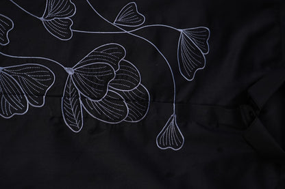 Jet Black Floral Flow Shirt